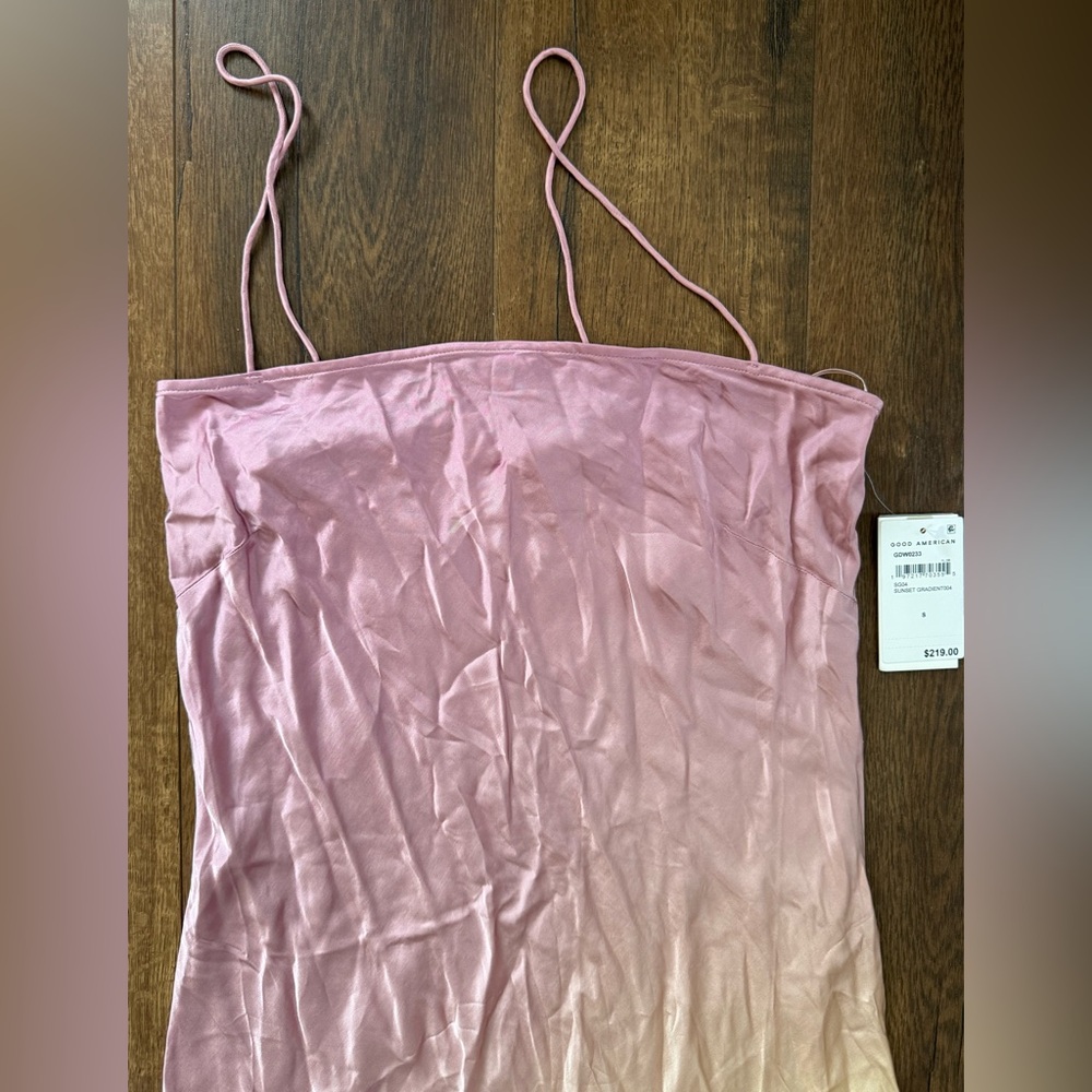 NWT Good American Satin Slip Maxi Dress - sz small - Picture 7 of 13